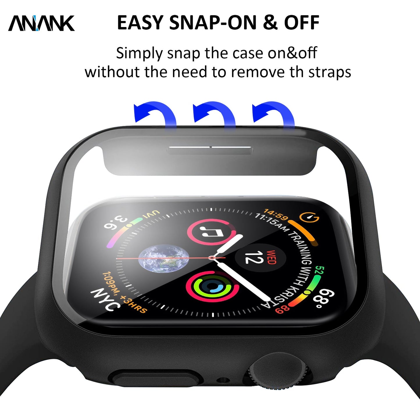 ANANK 360° Watch Guard for Apple Watch Series 10 42mm (2024) / 46mm (2024) / Apple Watch Ultra 1/2 49mm / Apple Watch 45mm / 44mm / 42mm / 41mm / 40mm