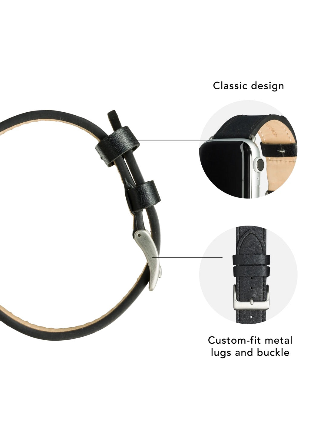 dbramante1928 Copenhagen Handcrafted Full-grain Leather Watch Strap for Apple Watch 46mm (2024)/49mm/45mm/44mm/42mm