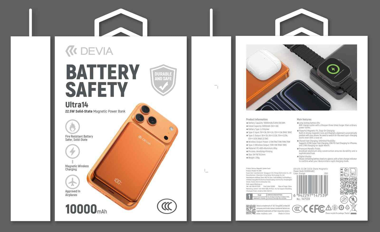 DEVIA Solid-State PD 22.5W Magnetic Power Bank