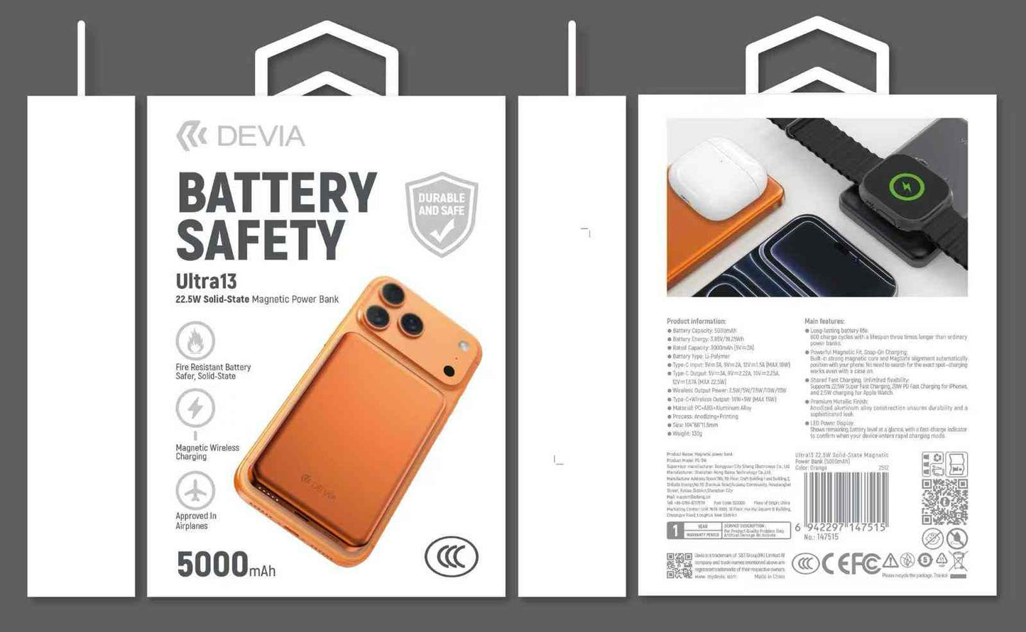 DEVIA Solid-State PD 22.5W Magnetic Power Bank