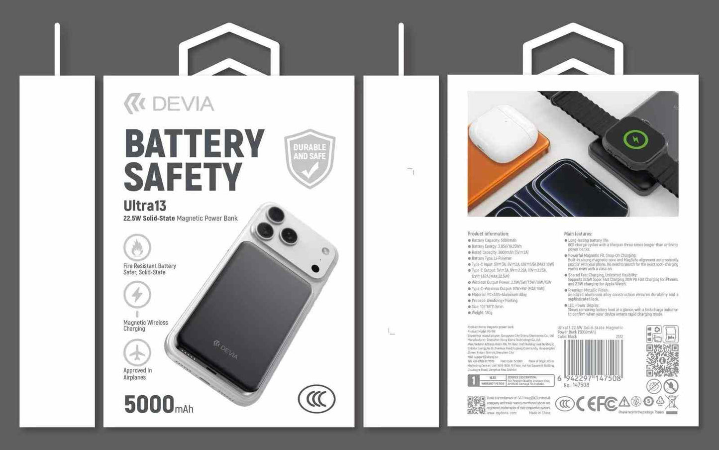 DEVIA Solid-State PD 22.5W Magnetic Power Bank