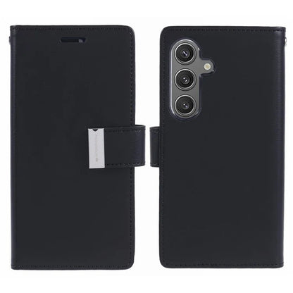 Mercury Goospery Rich Diary Practical Wallet Case for Samsung Galaxy S25 Edge (2025) - Black