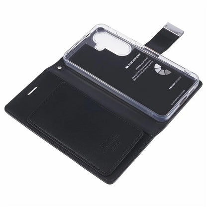 Mercury Goospery Rich Diary Practical Wallet Case for Samsung Galaxy S25 Edge (2025) - Black