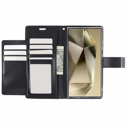 Mercury Goospery Rich Diary Practical Wallet Case for Samsung Galaxy S25 Edge (2025) - Black