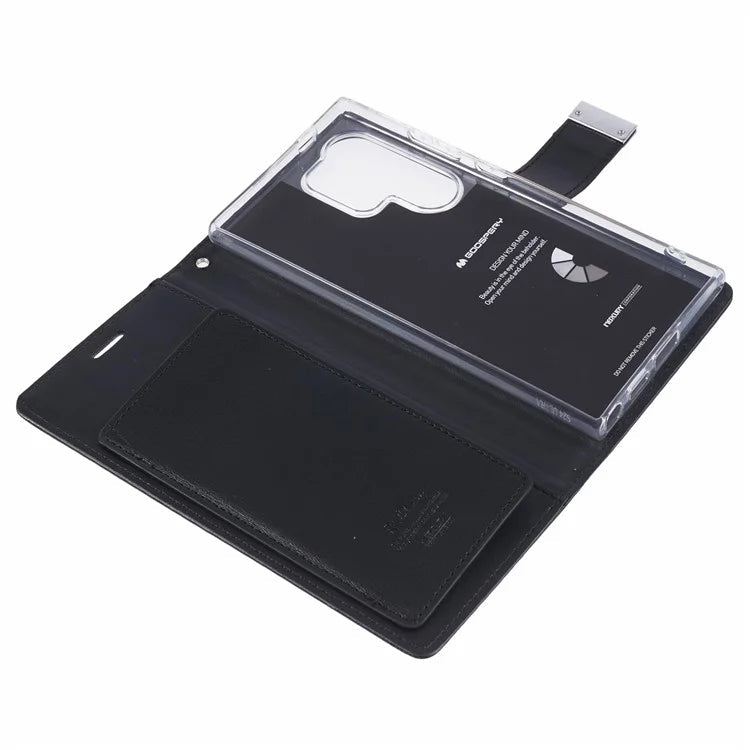 Mercury Goospery Rich Diary Practical Wallet Case for Samsung Galaxy S25 Edge (2025) - Black