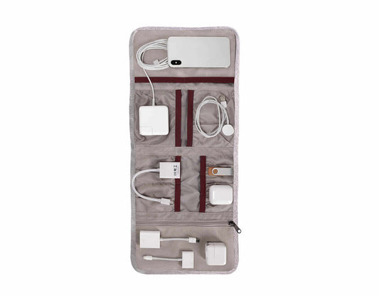 STM Accessory Dapper Wrapper ingeniously corrals your cables, adapters, and others, Windsor Wine