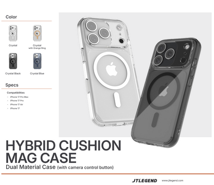 JTLEGEND Hybrid Cushion Mag Case with MagSafe for Apple iPhone 17 Series (2025) (with Camera Control Button)
