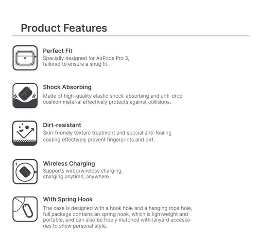 JTLEGEND Edge Solid Shock-Proof Case for AirPods Pro 3 (2025)