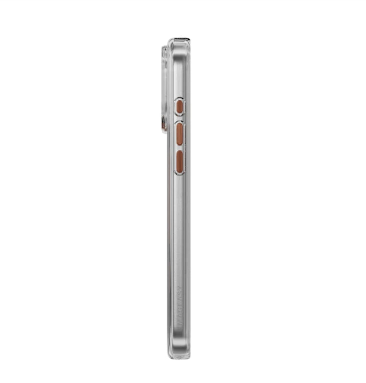 MAGEASY Bright M Protective Case with MagSafe for iPhone 17 Series (2025) - Clear/Coral Ring