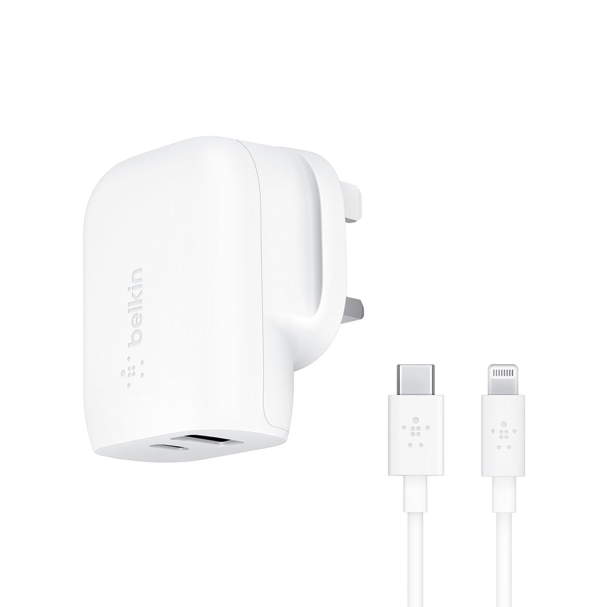 Belkin Boost USB-C + USB-A Wall Charger with USB-C to Lightning Cable (30W)