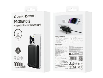 DEVIA Extreme Speed Series Mini PD 30W QI2 Magnetic Bracket Power Bank (10000mAh)