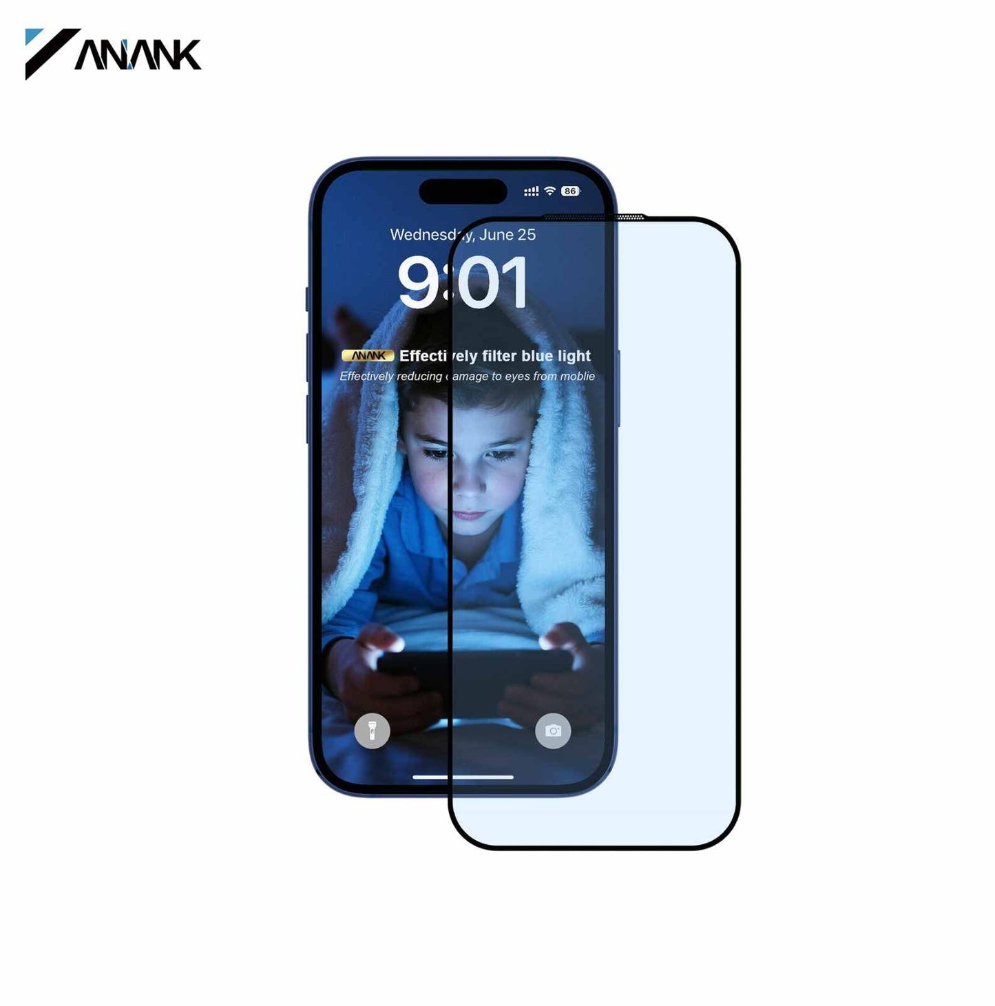 ANANK 2.5D EyeSafe Anti-Blue Light Tempered Glass for Apple iPhone 17 Series (2025)