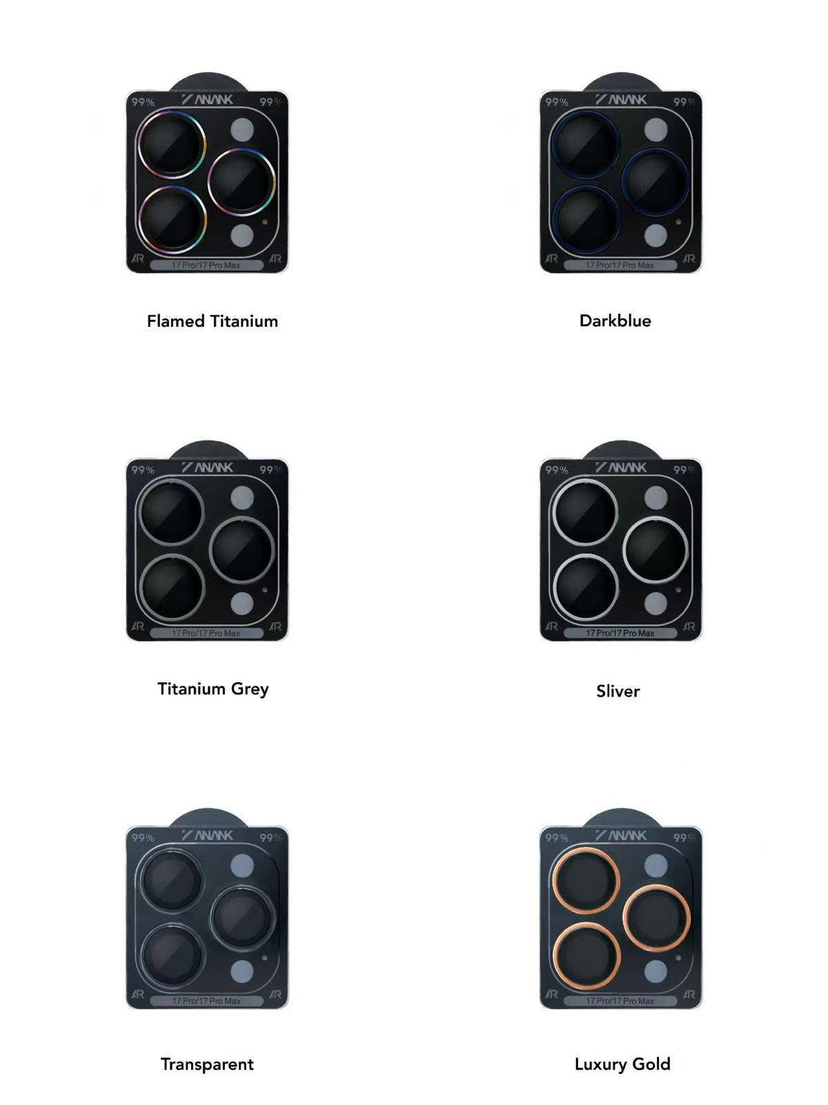 ANANK AR Circle Lens Guard with Anti-reflective Coating for Apple iPhone 17 Series (2025)