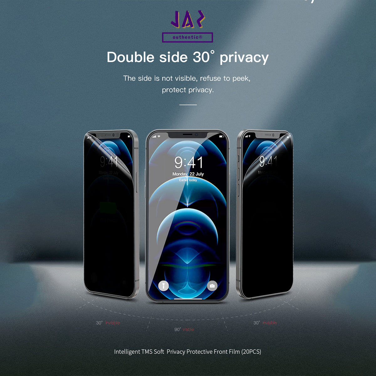 Devia Intelligent Privacy Protective Front Film For Smartphone, Clear