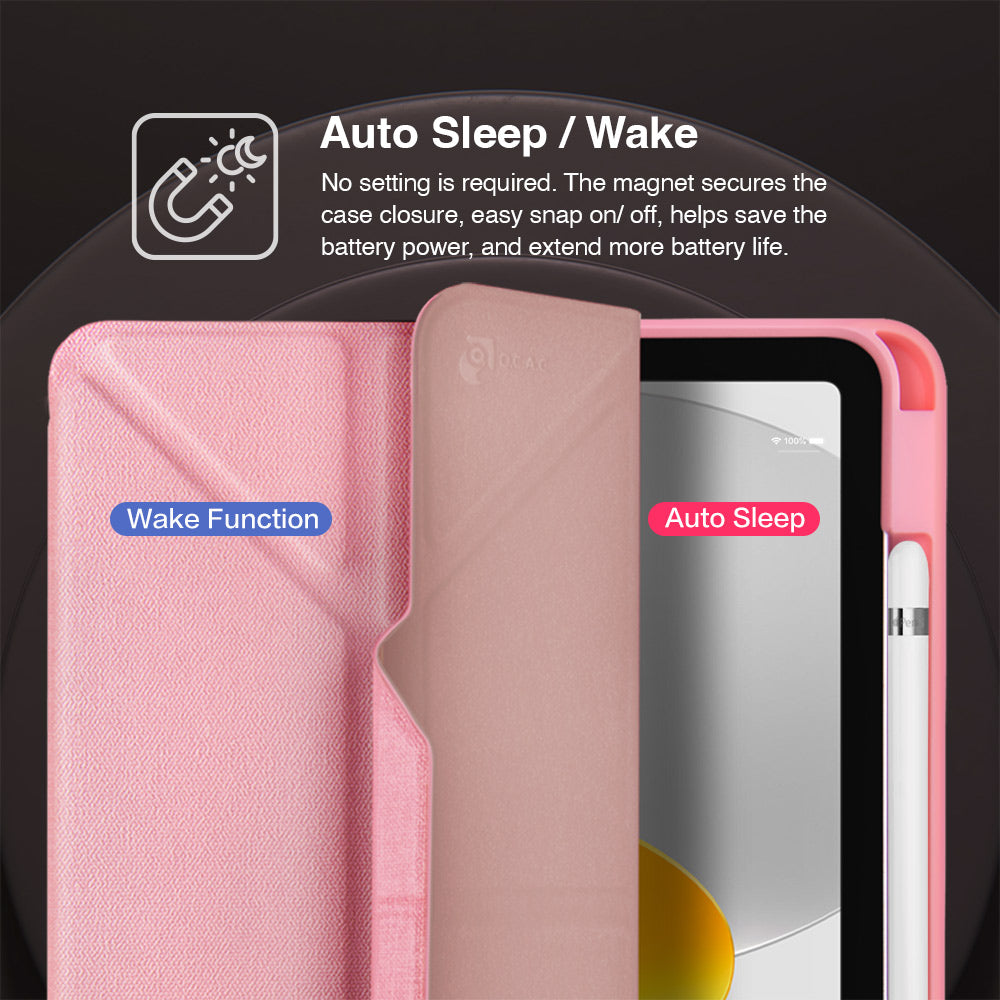 JTLEGEND AMOS QCAC Folio Case with Pencil Holder and Clip for iPad 10th Gen 10.9" (2022)