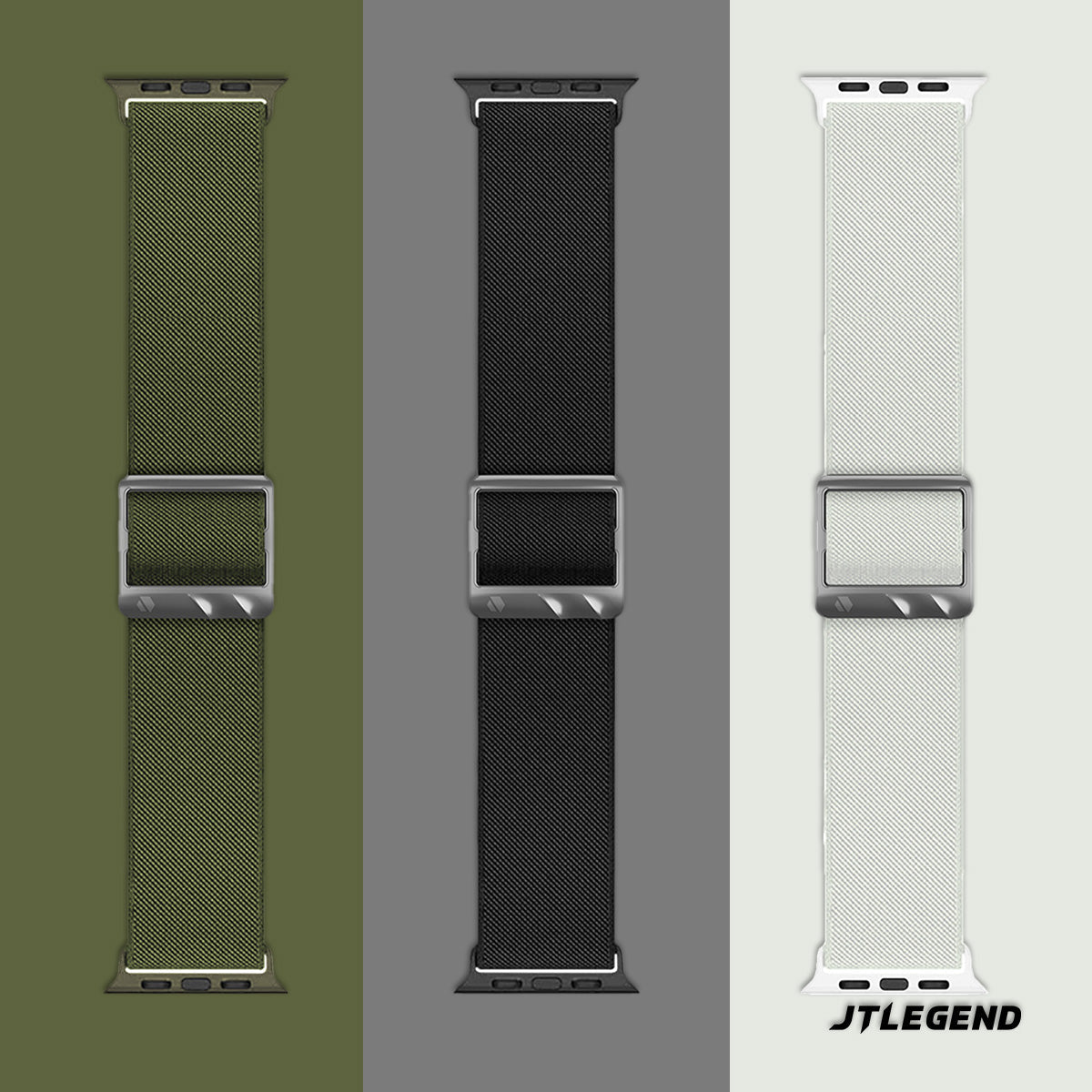 Power Support JTLEGEND Flex Elastic Stress Reduction Watch Strap for Apple Watch, Washable Durable Lightweight Easy To Wear Band