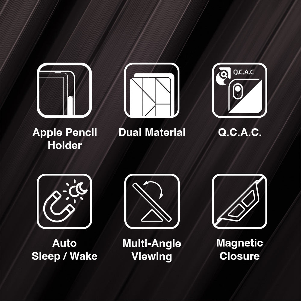 JTLEGEND AMOS QCAC Folio Case with Pencil Holder and Clip for iPad 10th Gen 10.9" (2022)