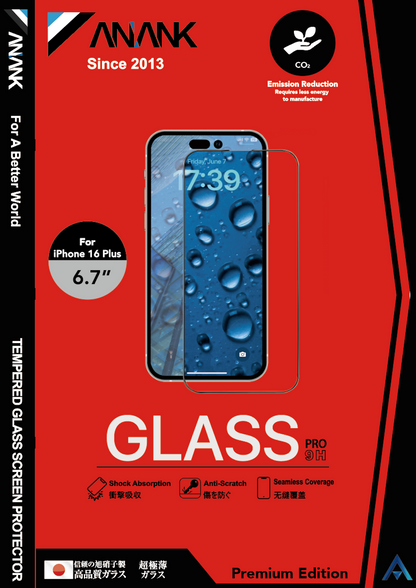 ANANK 2.5D Full Seamless Coverage with Reinforced Treatment Tempered Glass for Apple iPhone 16 Series (2024)