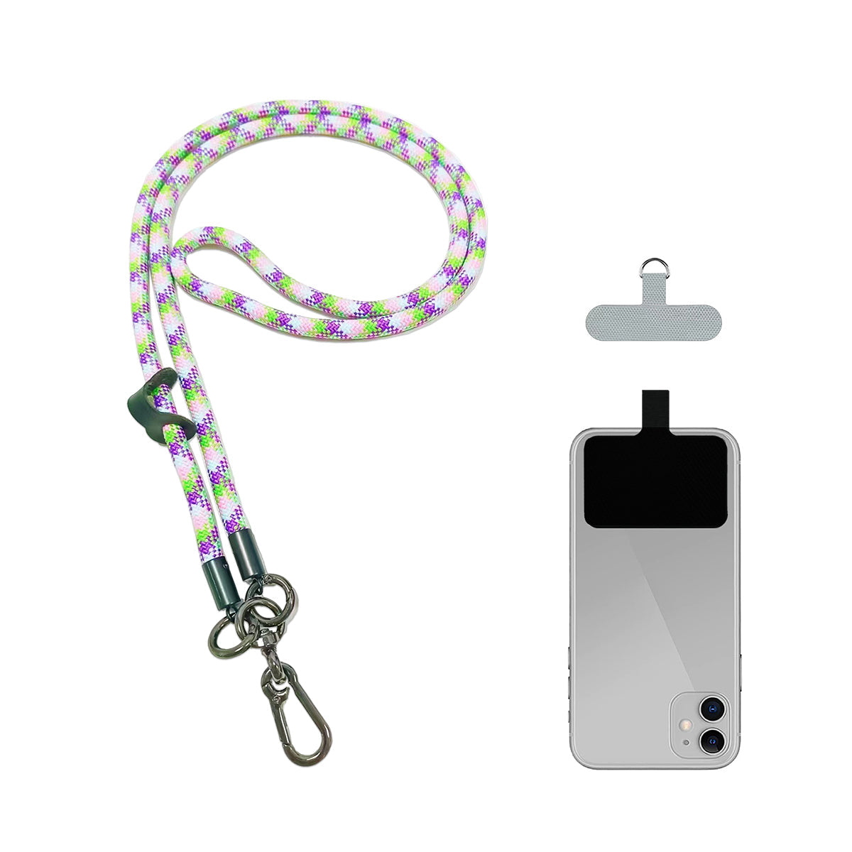 ANANK Mobile Phone Lanyard Crossbody Anti-Lost Rope, Universal Detachable Durable Nylon Lanyard with Hook 2 Patches