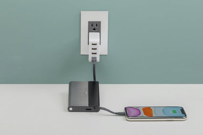 Moshi IonBank 10K Portable Battery with Built-in Lightning Cable, Gray