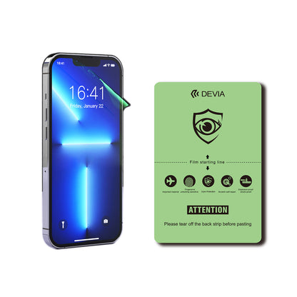 Devia Intelligent Green Ray Protective Front Film For Smartphone, Screen Protector Or Body Wrap, Clear