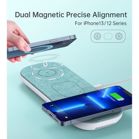 Choetech MagLeap 3-in-1 Magnetic Wireless Charging Pad Fast Charge With Built-in Cooling Fan (30W)