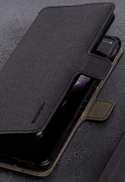 Mercury Goospery Premium Wallet Case for Samsung Galaxy Z Fold6 (2024)/ Z Fold7 (2025) - Black