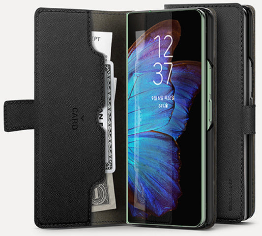 Mercury Goospery Premium Wallet Case for Samsung Galaxy Z Fold6 (2024)/ Z Fold7 (2025) - Black