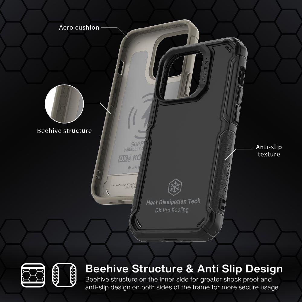 JTLEGEND Hybrid Cushion DX Pro Kooling Case for iPhone 14 Series (2022), Performance Cooling Case for Gaming