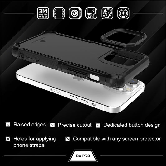 Power Support JTLEGEND Hybrid Cushion DX Pro Case for iPhone 14 Pro Max / 14 Pro (2022), Customizable Camera Protection Ring