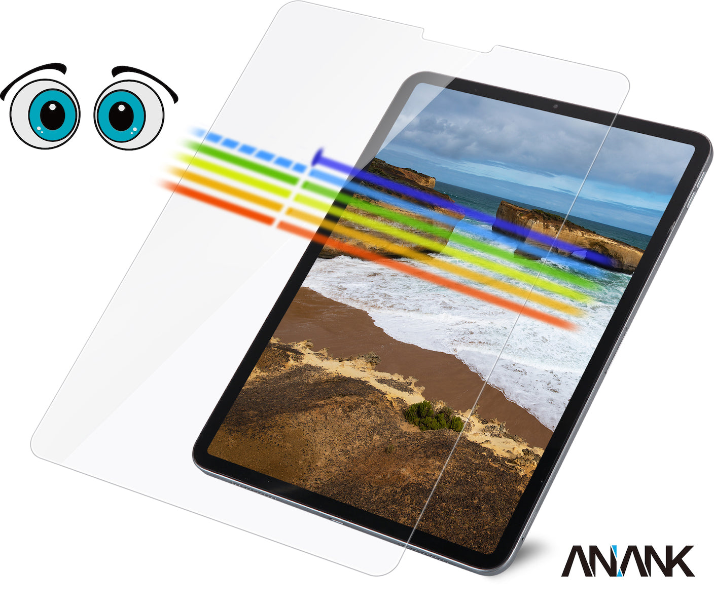 ANANK Curved Eyesafe Anti-blue Light Tempered Glass for iPad Air 13" (2024/2025)
