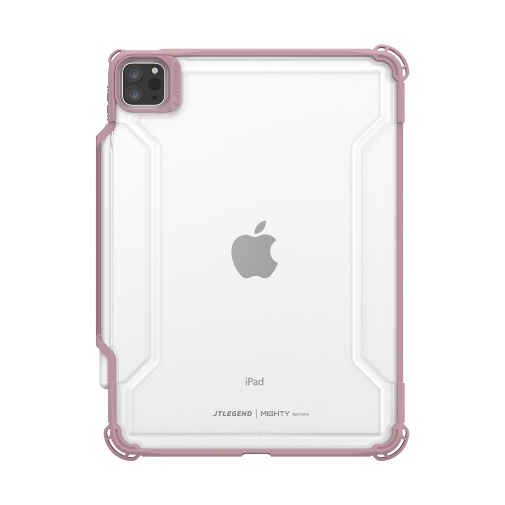 JTLEGEND Mighty Shockproof Case with Apple Pencil Holder for iPad Air 10.9" (2022/2020) & iPad Pro 11" (2018-2022), Misty Rose