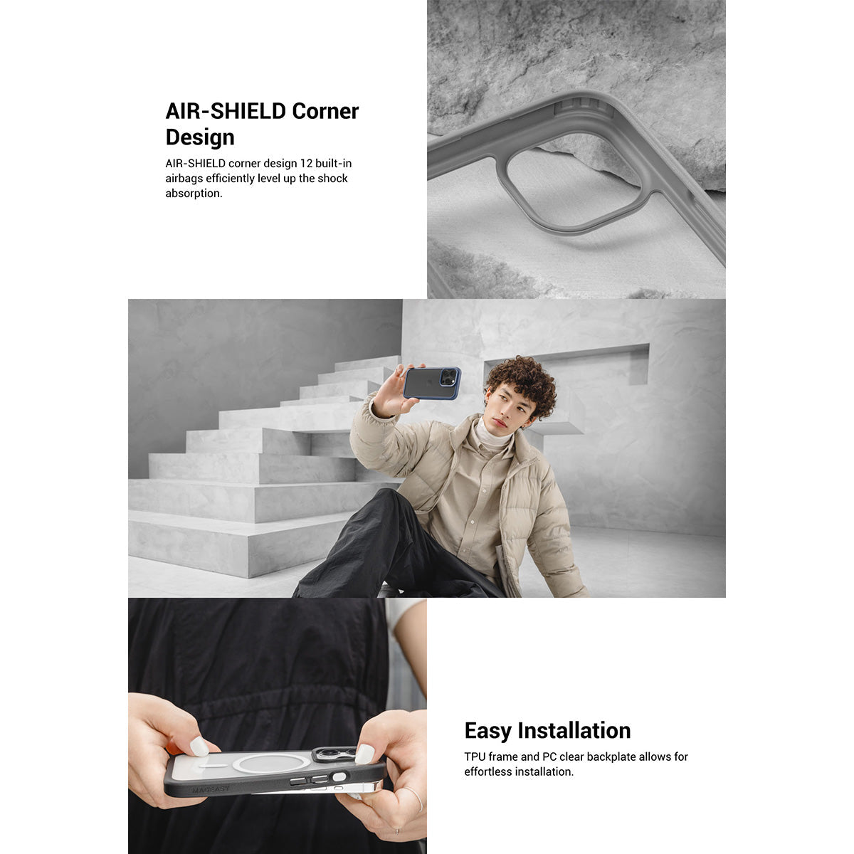 MAGEASY Roam M PC+TPU Protective Case with MagSafe for iPhone 15 Series (2023)