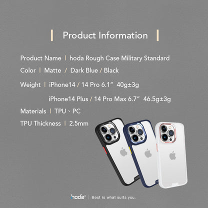 Hoda ROUGH Case for iPhone 14 Pro Max (Dark Blue)