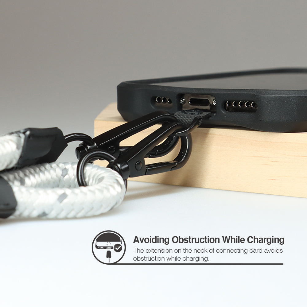 Power Support JTLEGEND 8mm Phone Rope Outdoor Series Length 75cm~140cm With Clear Tap, Mobile Phone Lanyard Crossbody Anti-Lost Rope