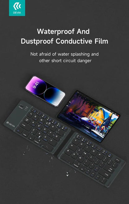 DEVIA Lingo Series Foldable Wireless Keyboard - Gray