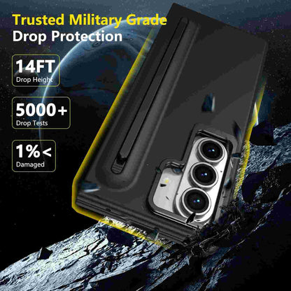 Mercury Goospery 360 Case with Free Stylus and Lens Stand for Samsung Galaxy Z Fold7 (2025) - Black
