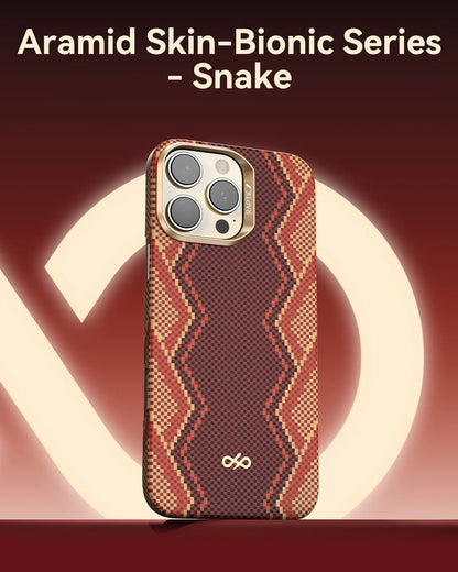 RAPTIC Aramid Fiber Skin-Bionic Case with MagSafe for Apple iPhone 17 Series (2025) - Snake
