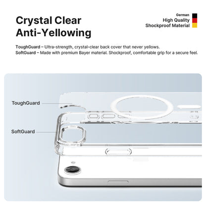 Power Support JTLEGEND Hybrid Cushion Mag Case with MagSafe for Apple iPhone 16e (2025) - Crystal