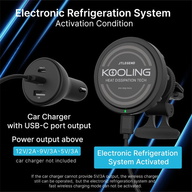 Power Support JTLEGEND Kooling Mag Fast Wireless Car Charger
