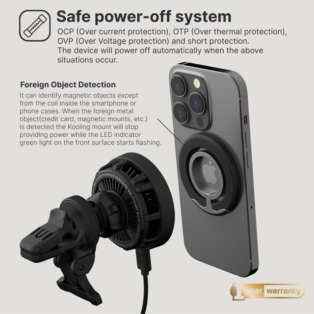 Power Support JTLEGEND Kooling Mag Fast Wireless Car Charger