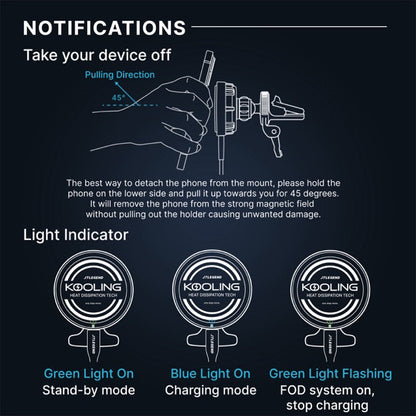 JTLEGEND Kooling Mag Fast Wireless Car Charger