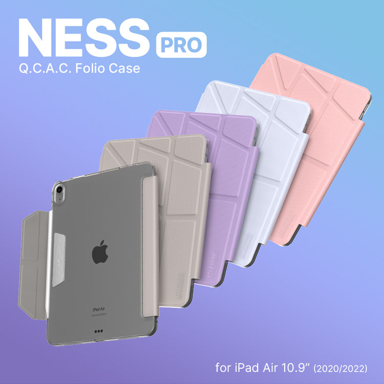 Power Support JTLEGEND Ness Pro QCAC Folio Case with Pencil Clip | Pencil Holder&Clip for iPad Air 11" (2024/2025)/iPad Air 10.9" (2022/2020)/iPad Air 13" (2024/2025)/iPad Pro 11" (2024)/iPad Pro 13" (2024)