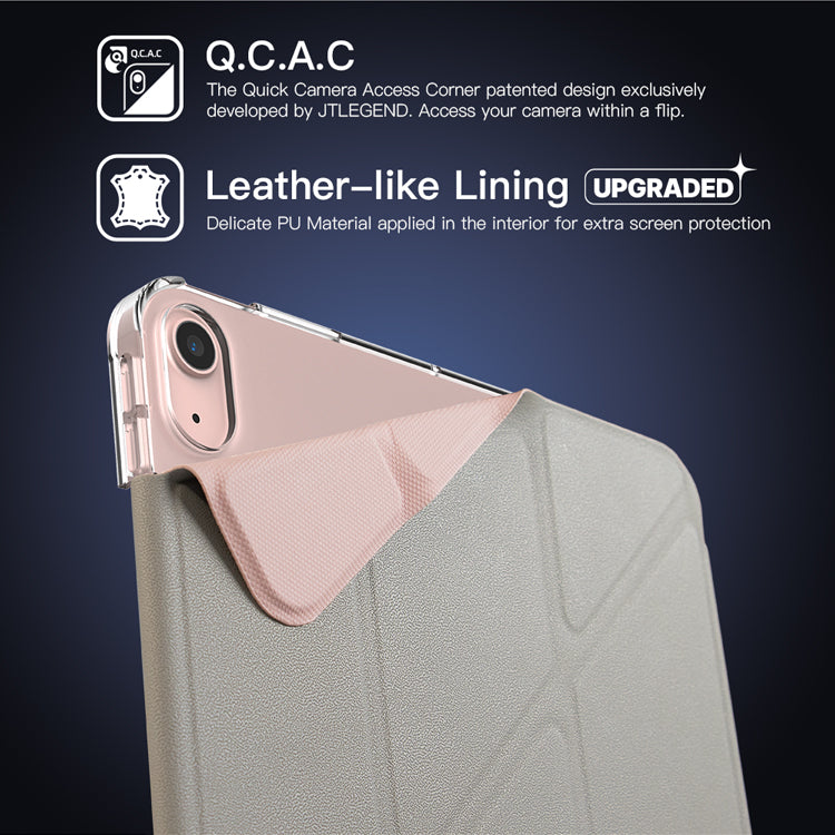 JTLEGEND Ness Pro QCAC Folio Case with Pencil Clip | Pencil Holder&Clip for iPad Air 11" (2024/2025)/iPad Air 10.9" (2022/2020)/iPad Air 13" (2024/2025)/iPad Pro 11" (2024)/iPad Pro 13" (2024)