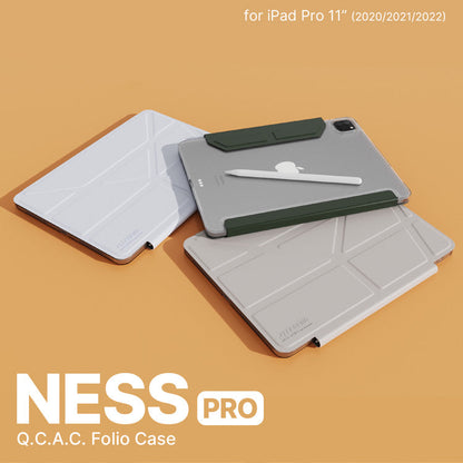 JTLEGEND Ness Pro QCAC Folio Case with Pencil Clip | Pencil Holder&Clip for iPad Air 11" (2024/2025)/iPad Air 10.9" (2022/2020)/iPad Air 13" (2024/2025)/iPad Pro 11" (2024)/iPad Pro 13" (2024)