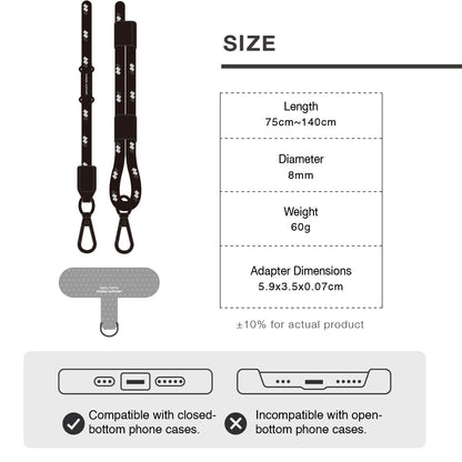 Power Support Phone Rope and Clear Black Tap