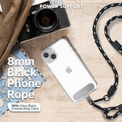 Power Support Phone Rope and Clear Black Tap