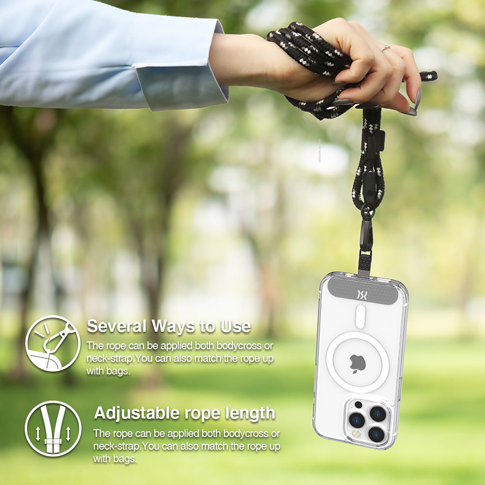 Power Support Phone Rope and Clear Black Tap
