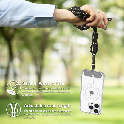 Power Support Phone Rope and Clear Black Tap