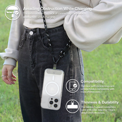 Power Support Phone Rope and Clear Black Tap